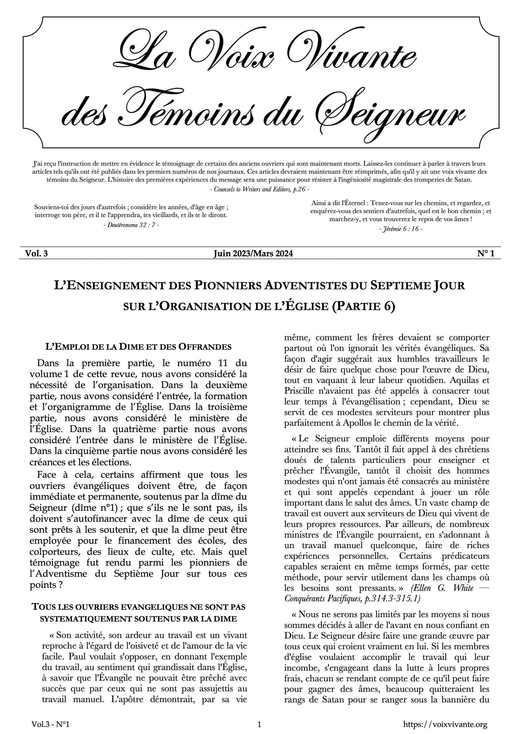 Vol3-N1_L’Emploi de la Dîme et des Offrandes